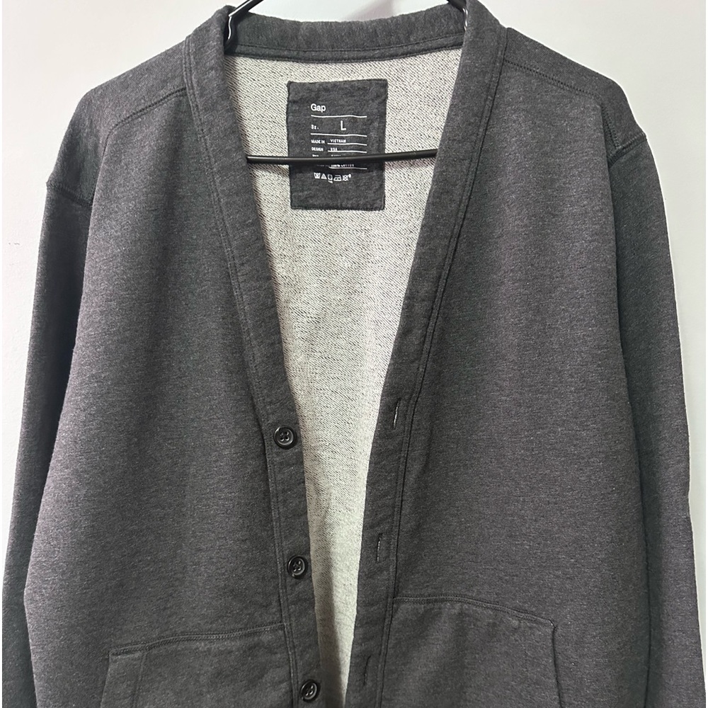 Gap gray button up sweater